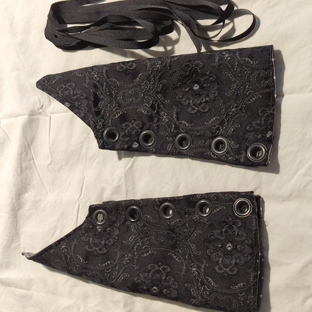 Damsel In This Dress Bracers in Black Filigree - The Safety Dance Collection
